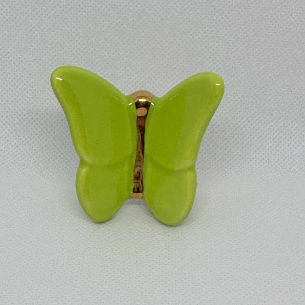 Nora Fleming RARE RETIRED A255 lime green butterfly mini